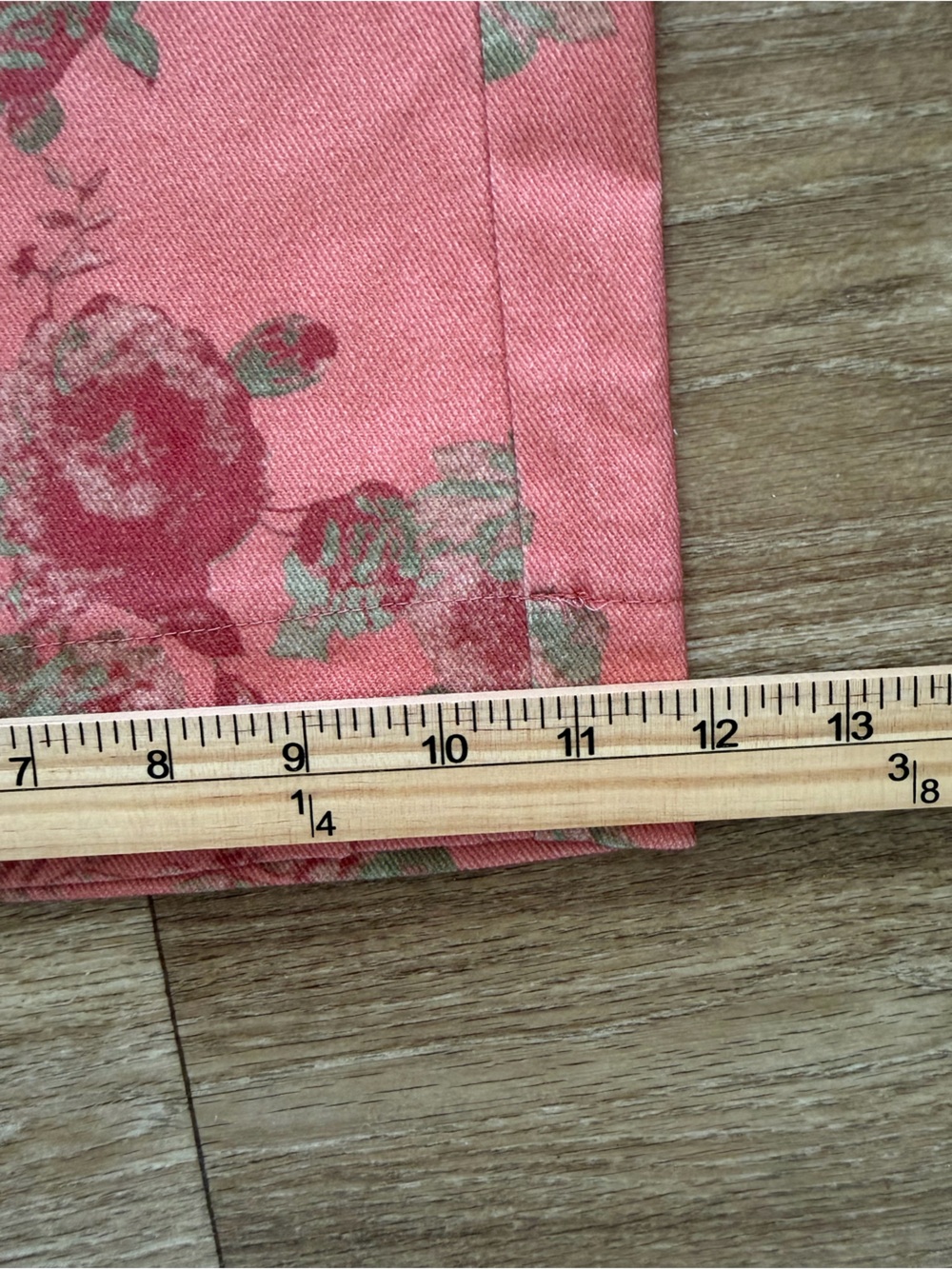 Pink Floral Wide-Leg Ankle Denim Pants by Entro NWT Size Large - Picture 3 of 13